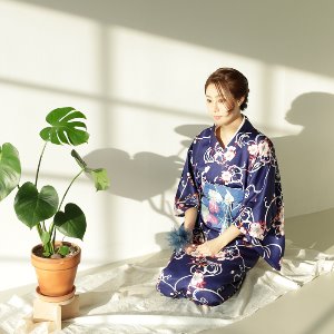가가와 딥블루 유카타 4set [일본 전통의상 여성 기모노]