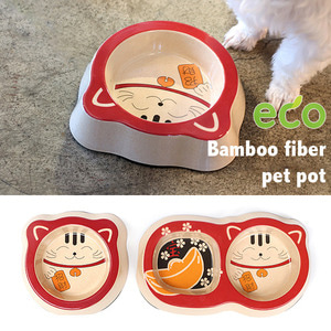애완용 대나무 섬유 애견 식기 [Bamboo fiber pet pot 마네키네코 강아지 고양이 밥그릇] - 2차재입고
