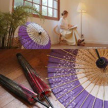 일본 교토 화지 대나무 우산 [벚꽃 카사 일식 인테리어 장식 소품 일본전통우산 85cm] - 3차재입고